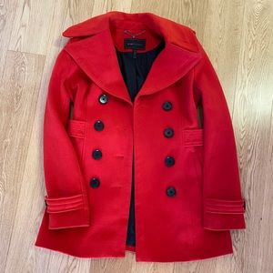 BCBG Max Azria Fire Red Finn Peacoat
